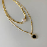 Black Onyx Pearl Necklace