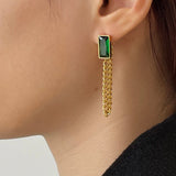 Green Hangle Earring