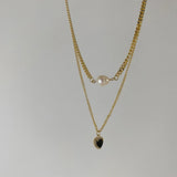 Black Onyx Pearl Necklace