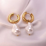 Pearl Hoops Earrings