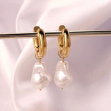 Pearl Hoops Earrings