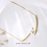 Stick Round Pearl Necklace