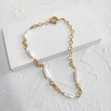 White Biwa Gold Necklace